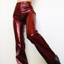 Load image into Gallery viewer, Deep Red Wet Look Pants
