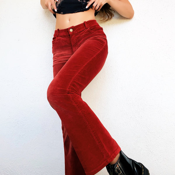 Red Velvety Miss Sixty Pants