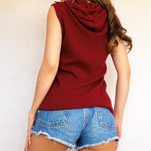 Load image into Gallery viewer, Deep Red Thermal Hooded Top
