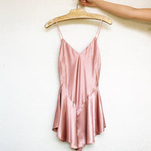 Load image into Gallery viewer, Vintage Rosy Satin Romper
