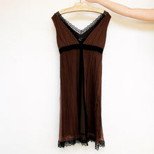 Load image into Gallery viewer, Vintage Brown Silk Midi Dress
