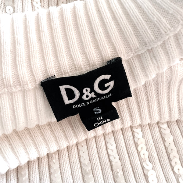 Dolce & Gabbana Creamy Sequin Tank