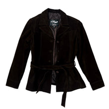 Load image into Gallery viewer, Chocolate Brown Short Suede Trench
