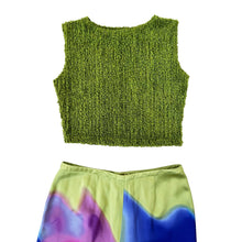 Load image into Gallery viewer, 90s Matcha Green Textured Crop Top
