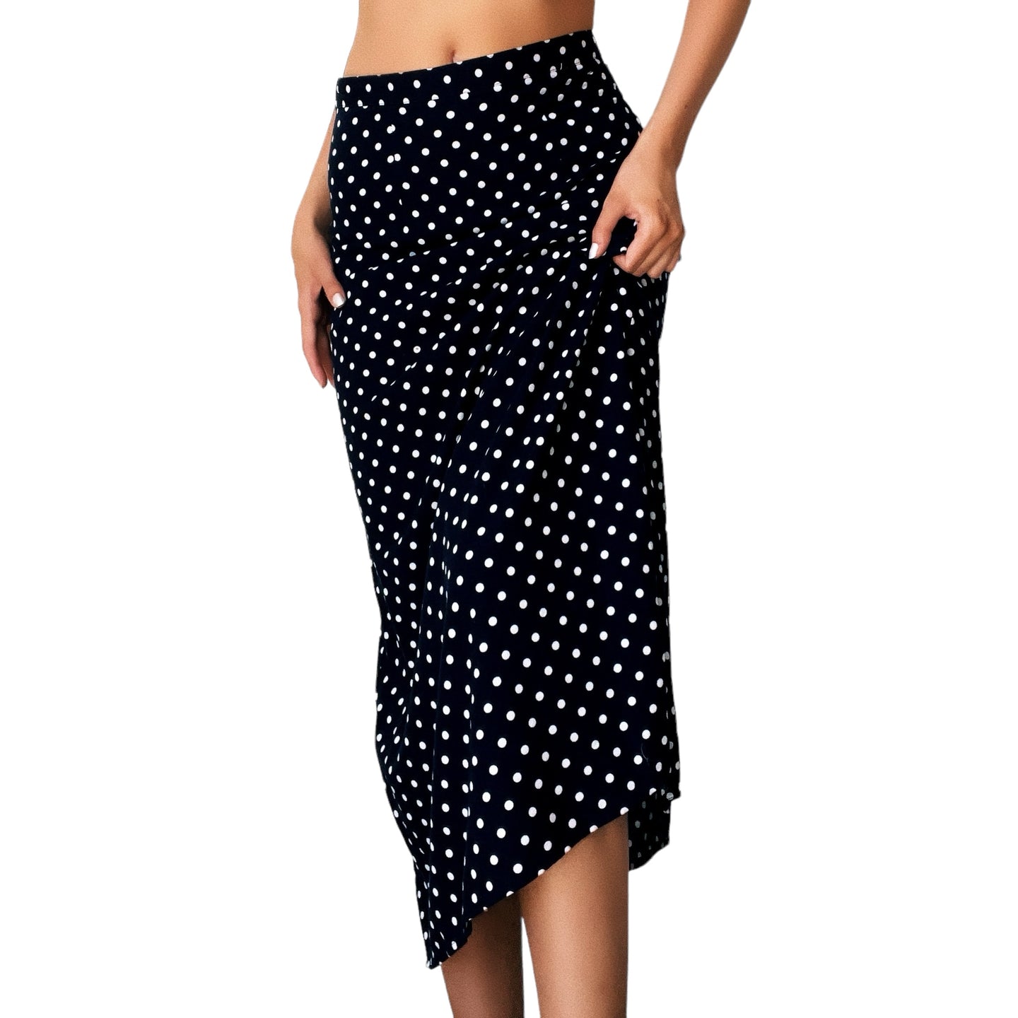 Vintage Navy Polkadot Skirt