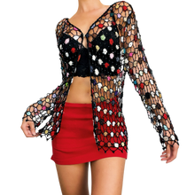 Load image into Gallery viewer, Vintage Colorful Crochet Cardigan
