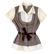Load image into Gallery viewer, Preppy Layered Look Blouse Top

