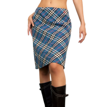 Load image into Gallery viewer, Burberry Vintage Blue Plaid Skirt
