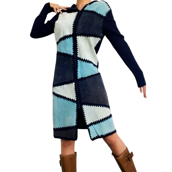 Vintage Suede Patchwork Duster
