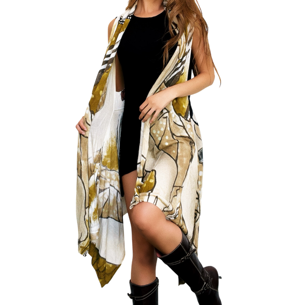 Artsy Graphic Sleeveless Duster