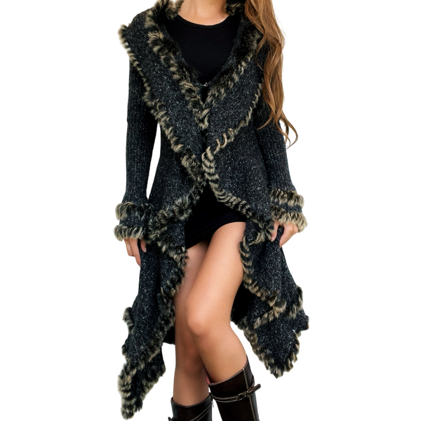 Fur Trim Duster Cardigan