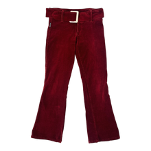 Load image into Gallery viewer, Deep Red Belted Corduroy Pants

