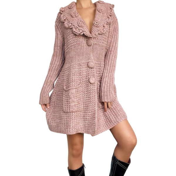 Dusty Rose Knit Cardigan