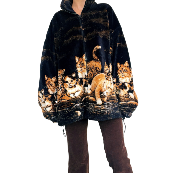 Rare Vintage Fleece Cat Jacket