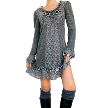 Load image into Gallery viewer, Gray Knit Babydoll Dress
