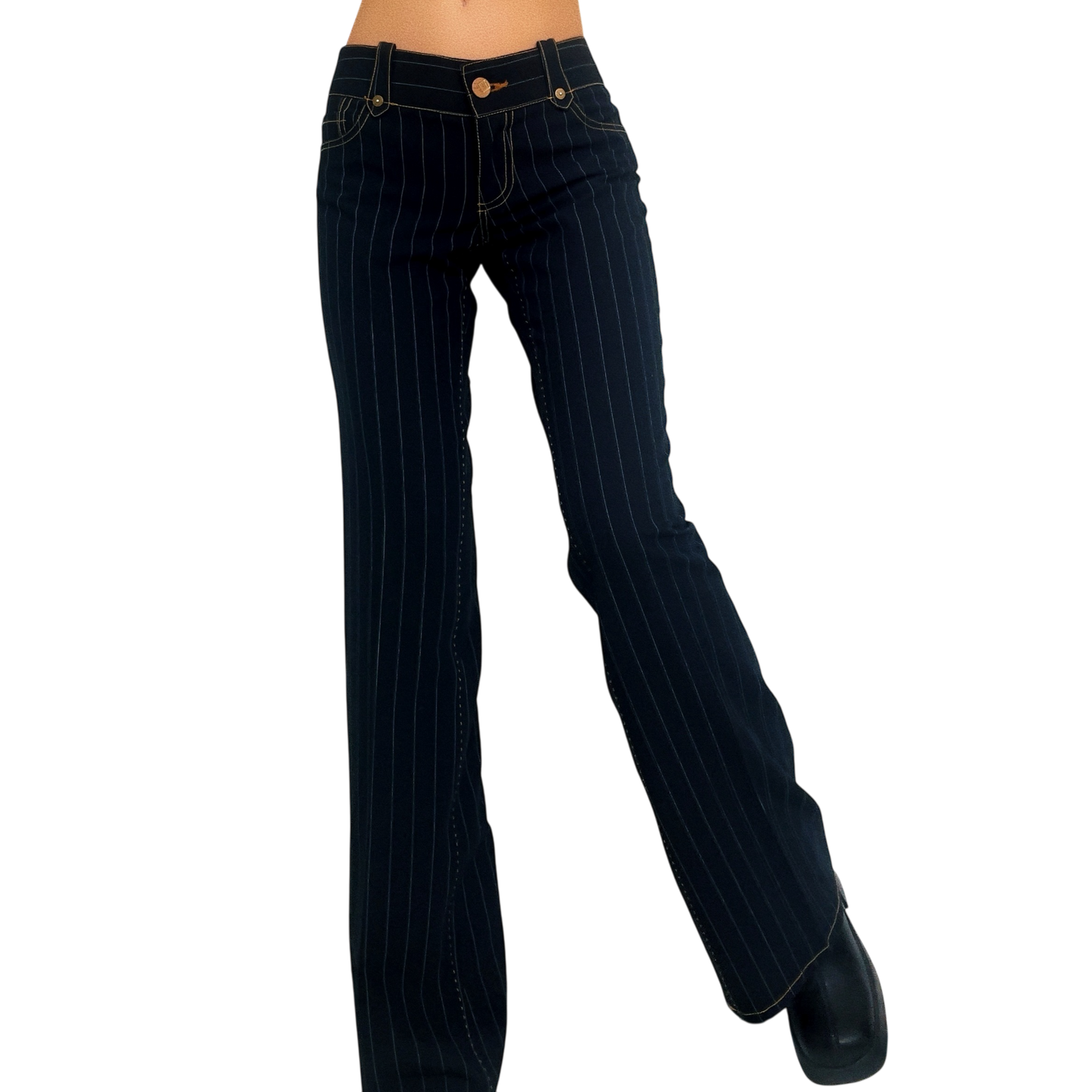 Black Pinstriped Slacks