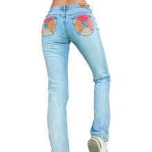 Load image into Gallery viewer, Early 2000s Flower Pocket Jeans
