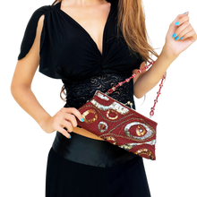 Load image into Gallery viewer, Burgundy Beaded Purse

