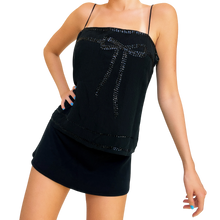 Load image into Gallery viewer, Sequin Embellished Silk Bow Top
