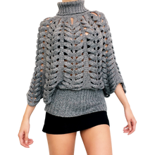 Load image into Gallery viewer, Slouchy Gray Knit Sweater
