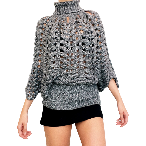 Slouchy Gray Knit Sweater