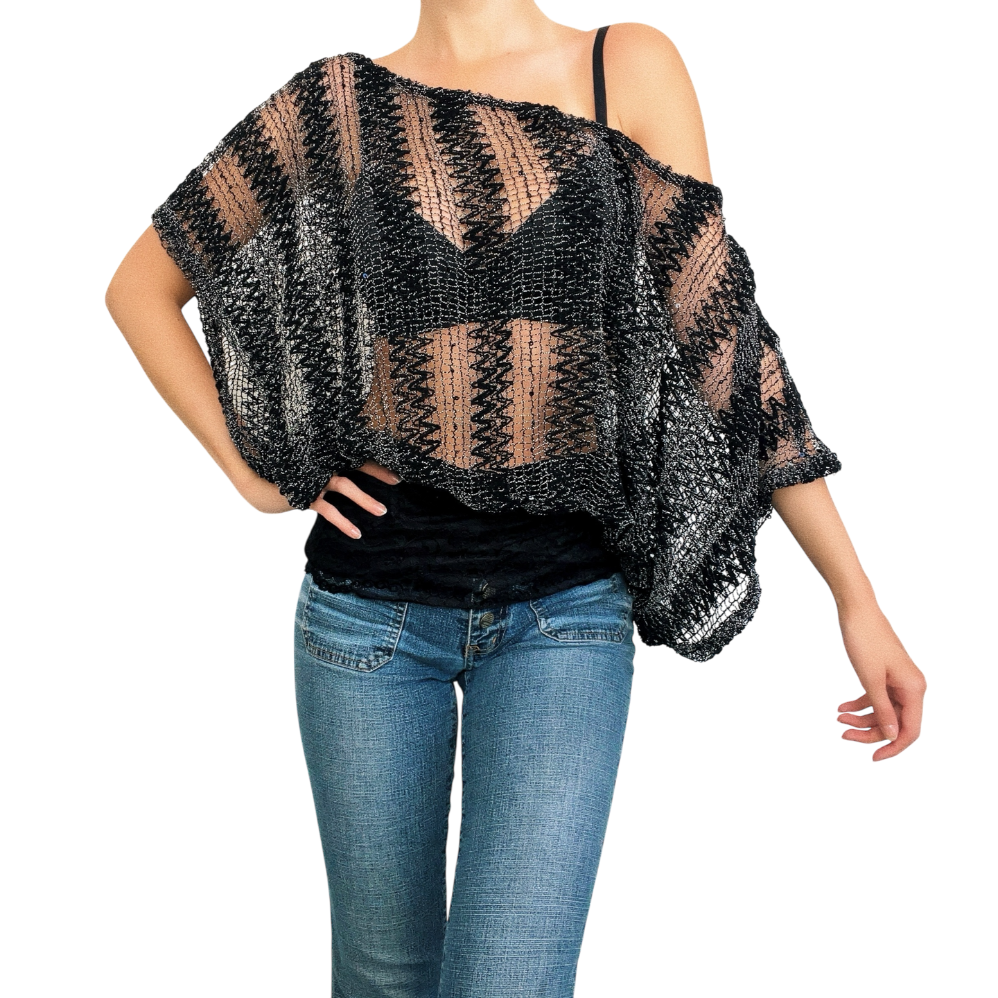 Sheer Slouchy Hybrid Top