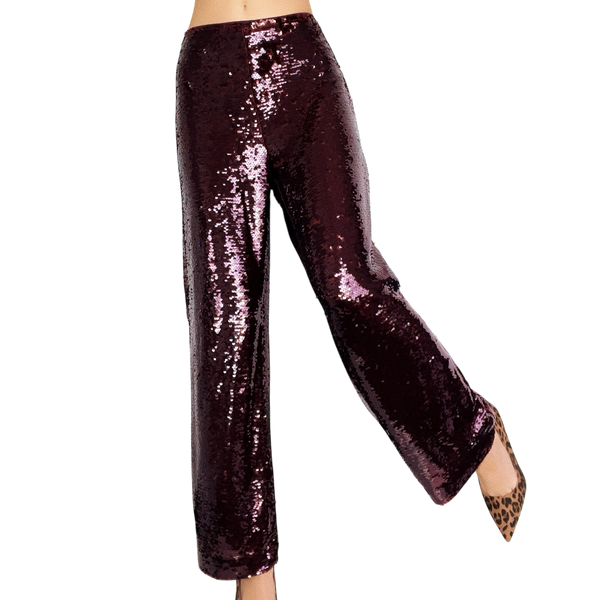 Burgundy Sequin Pants