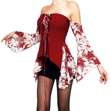 Load image into Gallery viewer, 90s Flowy Lace Up Top
