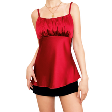 Load image into Gallery viewer, Red Ruched Satin Top
