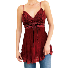 Load image into Gallery viewer, Burgundy Beaded Silk Top
