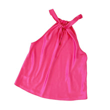 Load image into Gallery viewer, Coral Pink Satin High Neck Top
