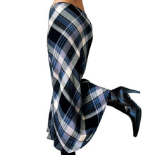 Load image into Gallery viewer, Vintage Black &amp; Blue Plaid Skirt
