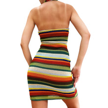 Load image into Gallery viewer, 90s Striped Knit Halter Dress
