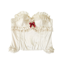 Load image into Gallery viewer, Victoria&#39;s Secret Frilly Cream Bustier

