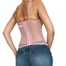 Load image into Gallery viewer, Dusty Rose Lace Corset Top
