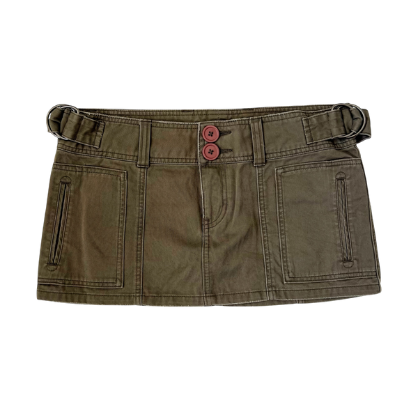 Army Green Cargo Mini Skirt