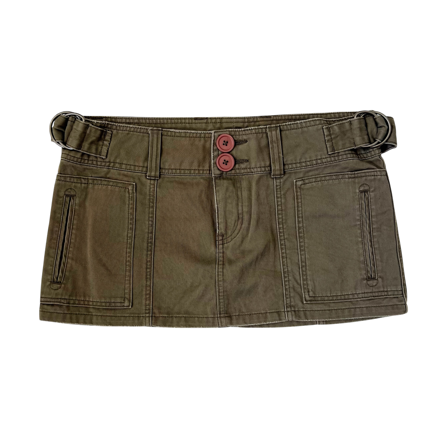 Army Green Cargo Mini Skirt