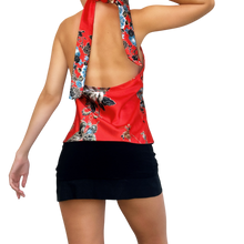 Load image into Gallery viewer, Floral Satin High Neck Top
