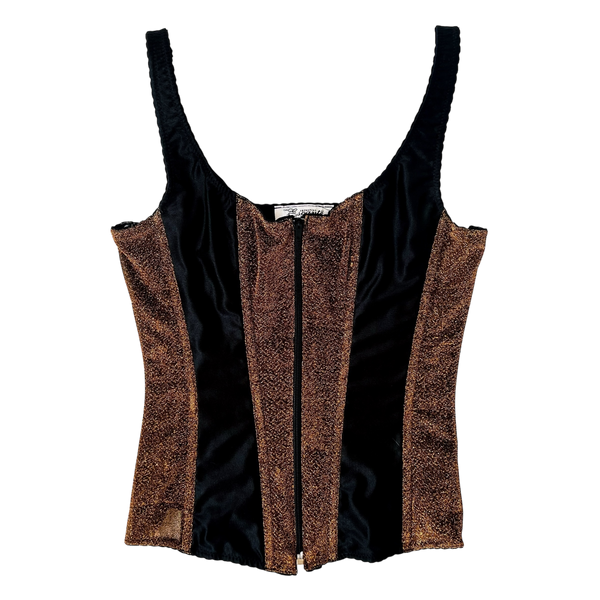 Vintage Black & Gold Corset Top