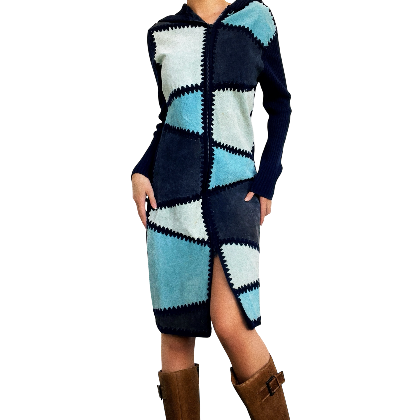 Vintage Suede Patchwork Duster
