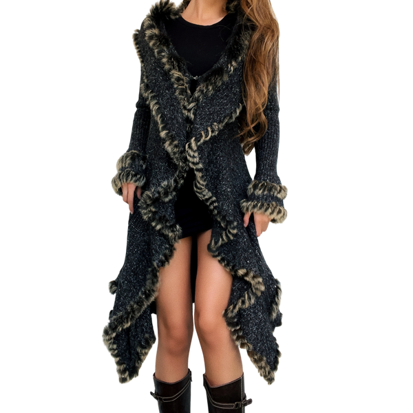 Fur Trim Duster Cardigan