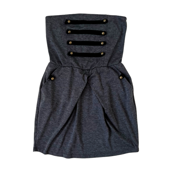 Strapless Military Mini Dress