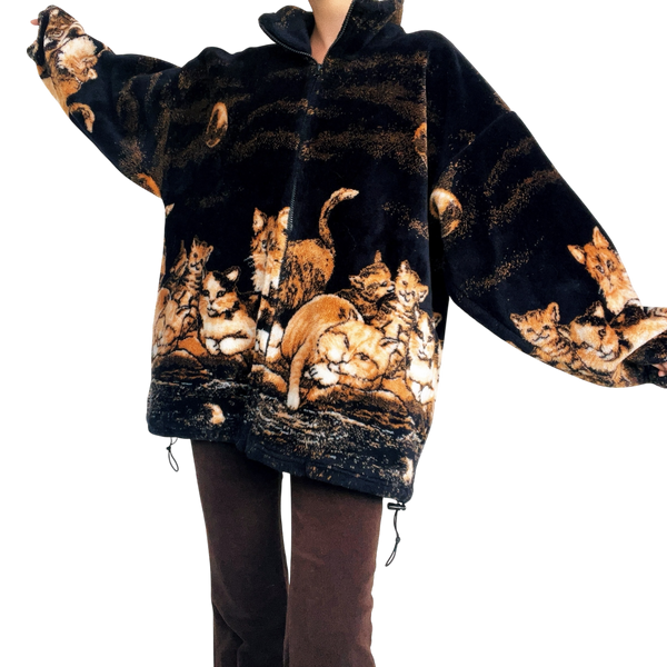 Rare Vintage Fleece Cat Jacket