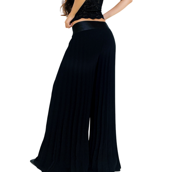 Caché Black Pleated Accordion Pants