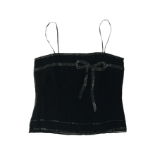 Load image into Gallery viewer, Sequin Embellished Silk Bow Top
