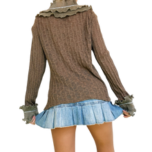 Load image into Gallery viewer, Ruffly Rhinestone Cardi Top
