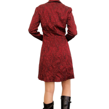 Load image into Gallery viewer, Long Burgundy Brocade Blazer
