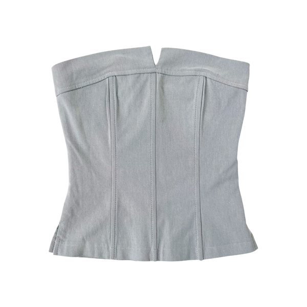 Light Gray Strapless Corset Top