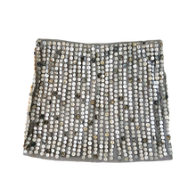 Load image into Gallery viewer, Silver Embellished Mini Skirt

