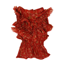 Load image into Gallery viewer, Designer Sheer Silk Ruffle Top
